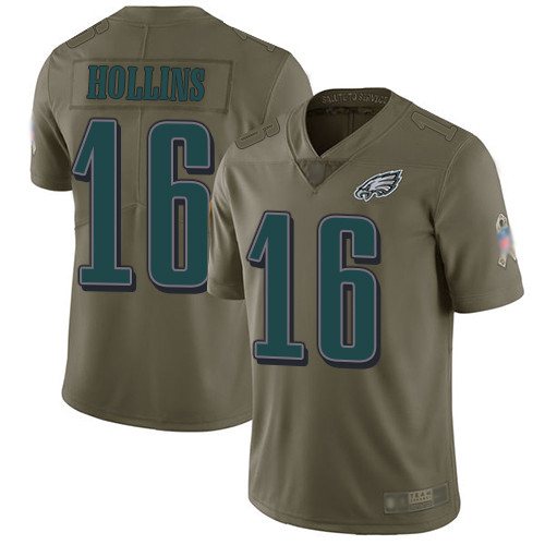 Men Philadelphia Eagles #16 Mack Hollins Limited Olive 2017 Salute to Service Football NFL Jersey->nfl t-shirts->Sports Accessory